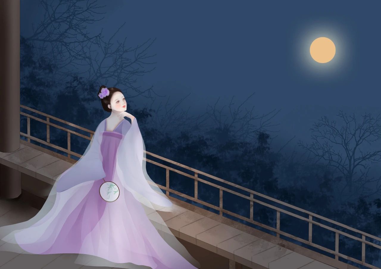 “中夜”，就是深更半夜?！疤熘型?，就是向天空中張望。.jpg